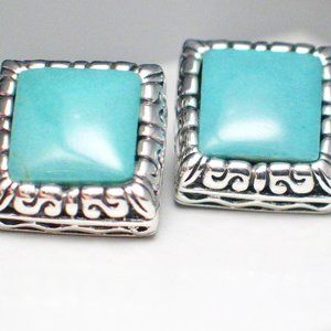 Turquoise Earrings Sterling Silver Womens Jewelry